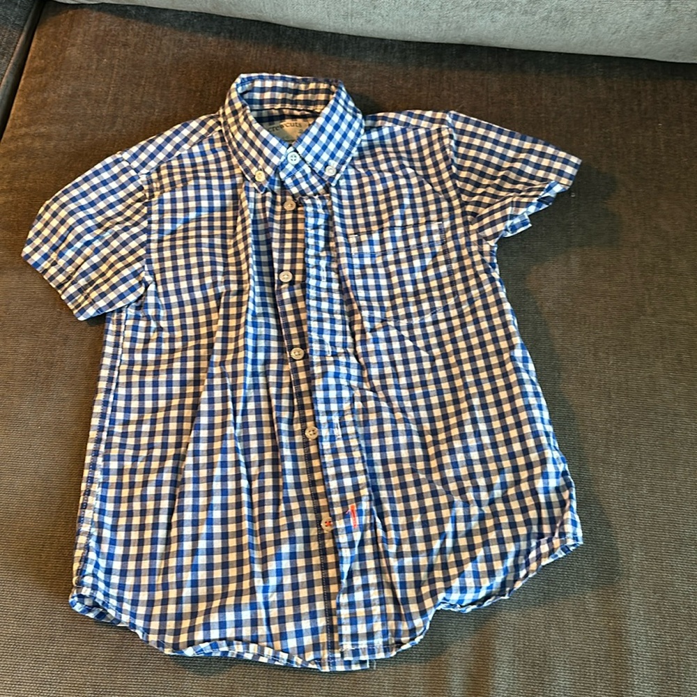 JCrew CrewCuts Cotton blue gingham shirt (boys 4-5)